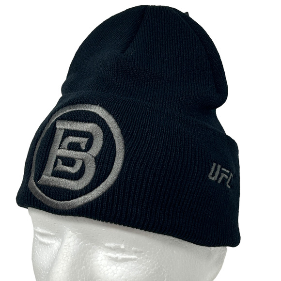 UFC 220 Boston Weigh In Beanie Winter Hat Toque Flip Cuffed Knit MMA Black - Picture 1 of 10
